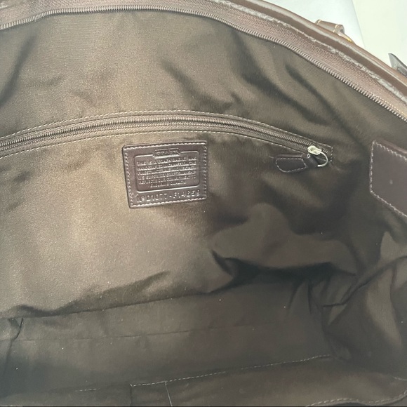 COACH Leah Signature Khaki/Brown Shoulder Bag Tote F14659 - Picture 13 of 13